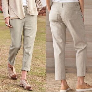 SUNDANCE 10P Light Step‎ Linen Rayon Blend Khaki Tan Cropped Pants
